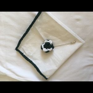 Pocket square and lapel pin